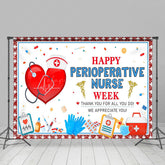 Lofaris Red Glitter Happy Perioperative Nurse Week Backdrop